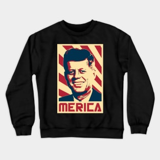 John F Kennedy Merica Retro Propaganda Crewneck Sweatshirt